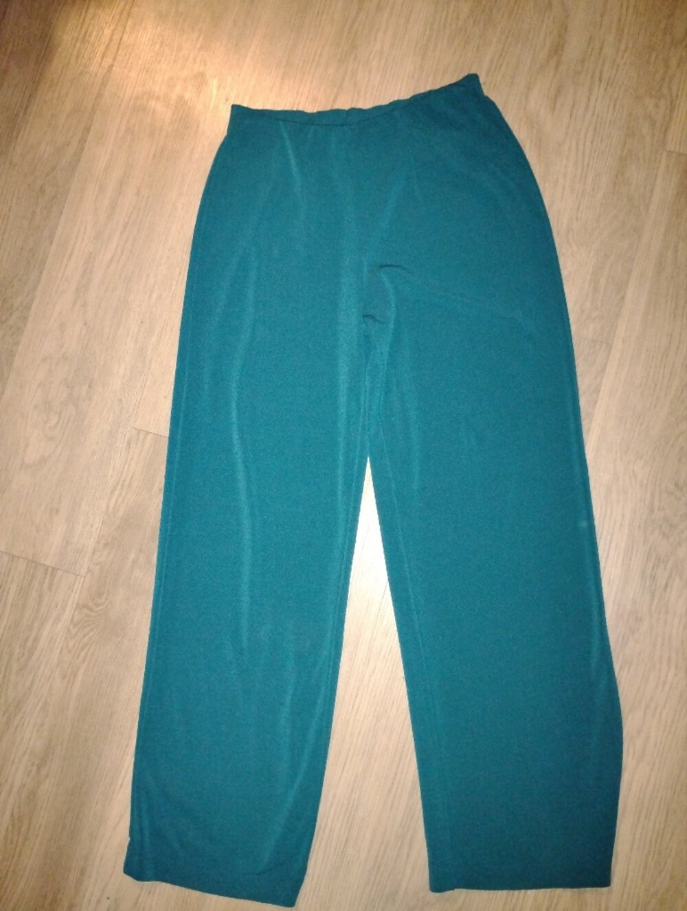 Coldwater Creek Teal Blue Elastic Waist Wide Leg Pants - Petite Small (PS)